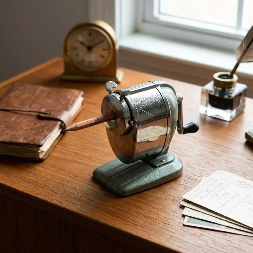 Vintage Boston Champion Portable Hand Crank Pencil Sharpener